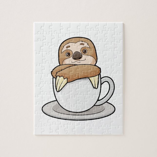 Sloth with Cup of Coffee Jigsaw Puzzle (Vertical)