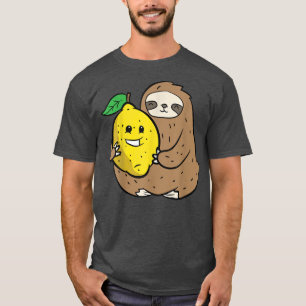 Sloth With Lemon Fruit Cute Lemons And Sloth T-Shirt