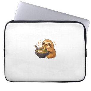 Sloth with Noodles Ramen Kawaii Sloth T-Shirt Laptop Sleeve