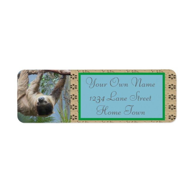 Sloth with Pattern Return Address Label (Front)