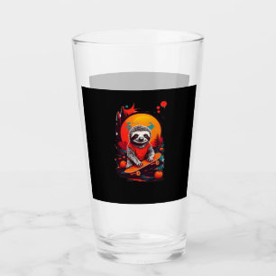 Sloth with skateboard on halloween night Classic T Glass