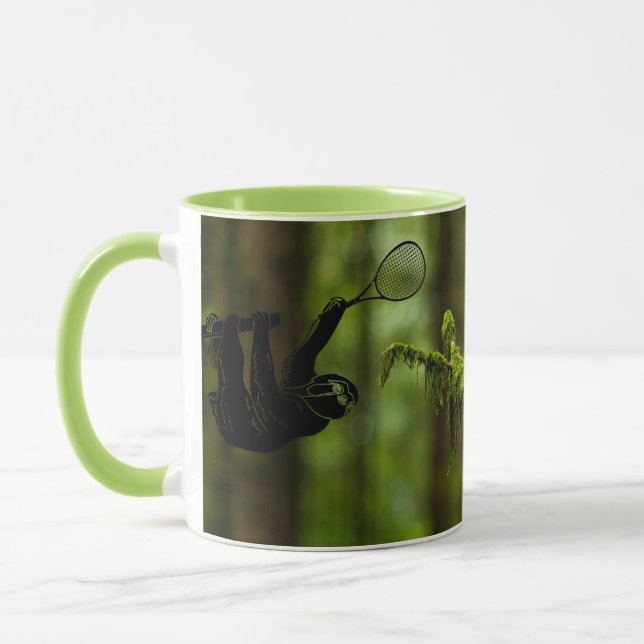 Sloth with Tennis Racket in the Rainforest Mug (Left)