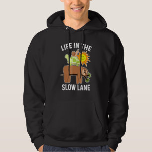 Sloth with Turtle and Snail Slow Lane Hoodie