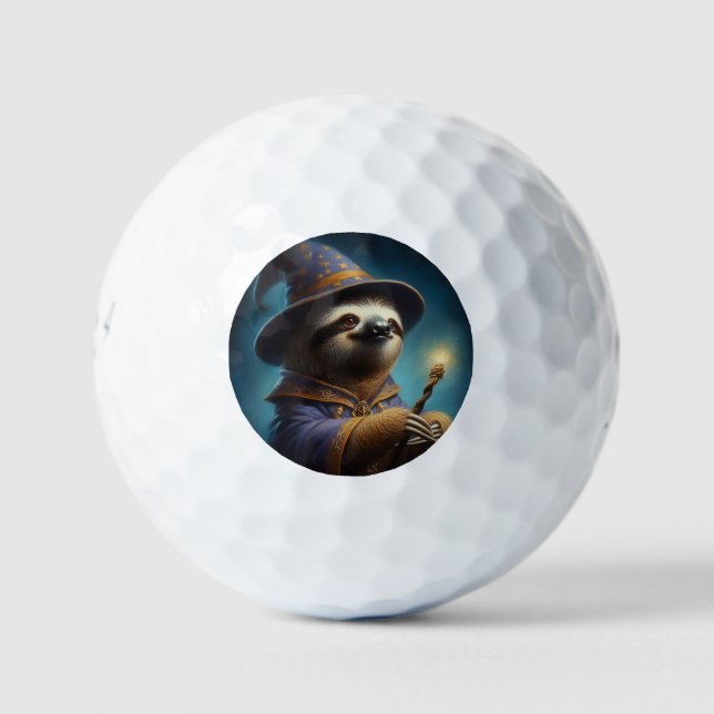 Sloth Wizard Golf Balls (Front)