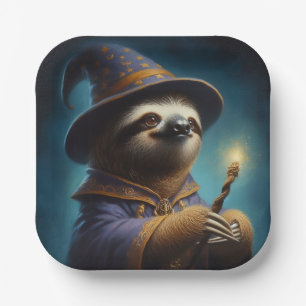 Sloth Wizard Paper Plate