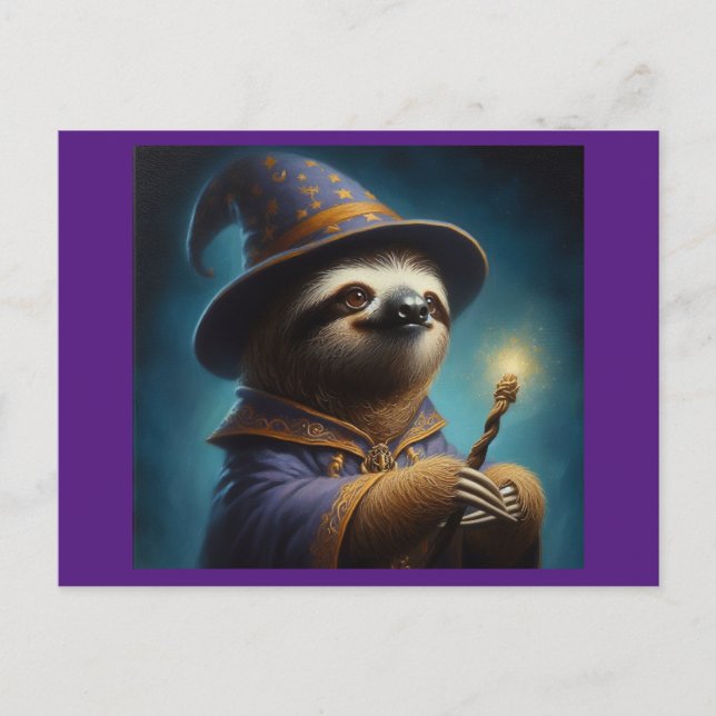 Sloth Wizard Postcard (Front)