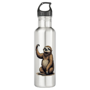 Sloth Woodcut Vintage Wildlife Tee 2 710 Ml Water Bottle