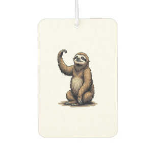 Sloth Woodcut Vintage Wildlife Tee 2 Car Air Freshener