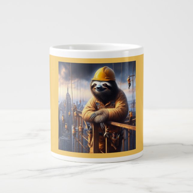 Sloth Working the High Steel Large Coffee Mug (Front)