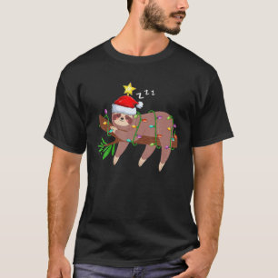 Sloth Xmas Tree Lighting Santa Sloth Christmas T S T-Shirt