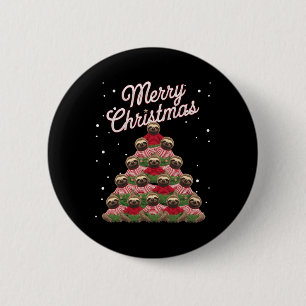 Sloth Xmas Tree Sloths Christmas Tree  6 Cm Round Badge