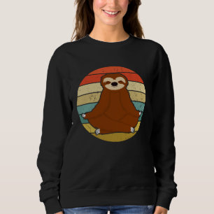 Sloth Yoga Doing Nothing Lazy Retro Sweatshirt