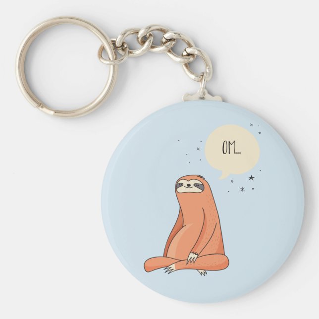 Sloth Yoga Funny Sloth Lover Key Ring (Front)