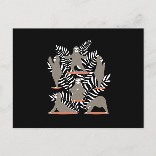 Sloth Yoga Funny Sloth Postcard (Front)