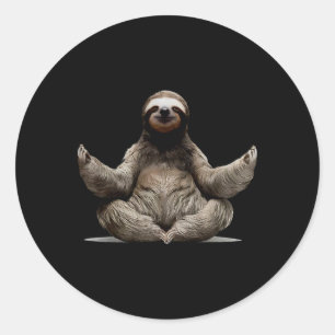 Sloth Yoga Namaste Meditation Buddhist Zen Buddha Classic Round Sticker