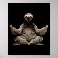 Sloth Yoga Namaste Meditation Buddhist Zen Buddha