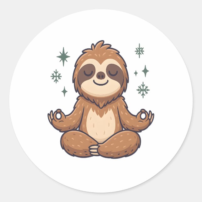 Sloth Yoga Sloth Classic Round Sticker (Front)