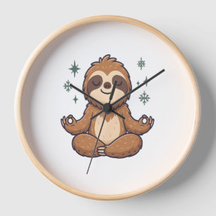 Sloth Yoga Sloth Clock