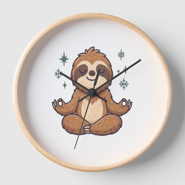 Sloth Yoga Sloth Clock (Front)