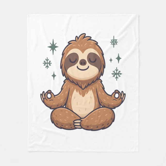 Sloth Yoga Sloth Fleece Blanket (Front)