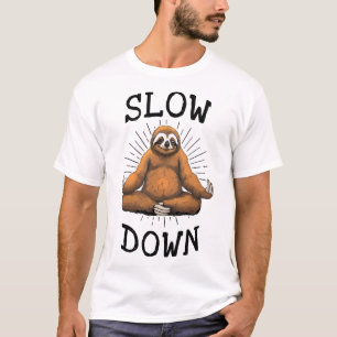 Sloth Yoga Slow Down Namaste Funny Cute Lazy Sloth T-Shirt