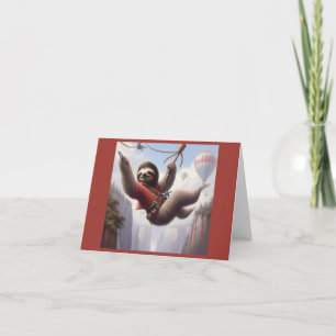 Sloth Ziplining Card