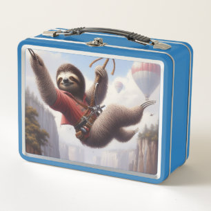 Sloth Ziplining Metal Lunch Box