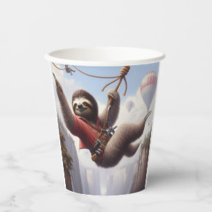 Sloth Ziplining Paper Cups