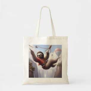 Sloth Ziplining Tote Bag
