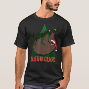 slotha claus santa cute sloth christmas xmas appar T-Shirt