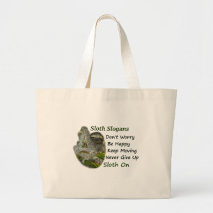 Slothing Photo Motivational Cute Sloth Sayings Large Tote Bag
