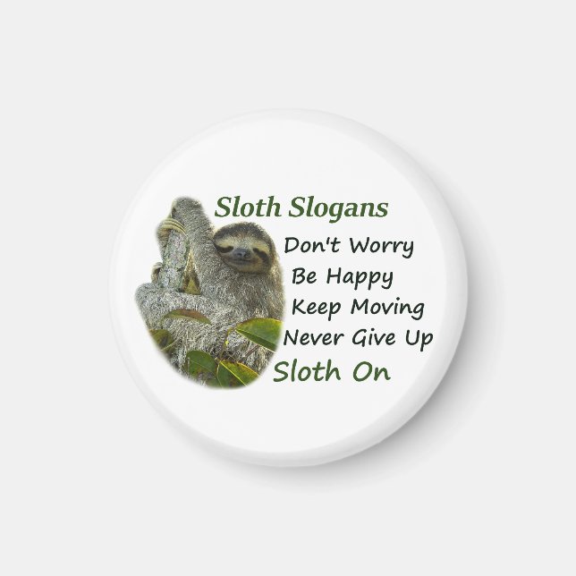 Slothing Photo Motivational Cute Sloth Sayings Magnet (Front)