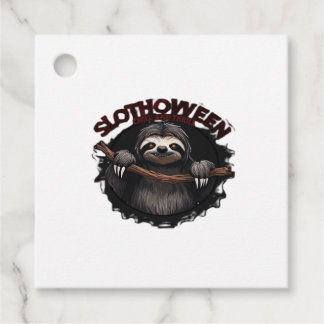 Slothoween Chill And Thrill - Creepy Sloth Classic Favour Tags