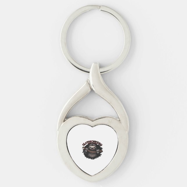 Slothoween Chill And Thrill - Creepy Sloth Classic Key Ring (Front)