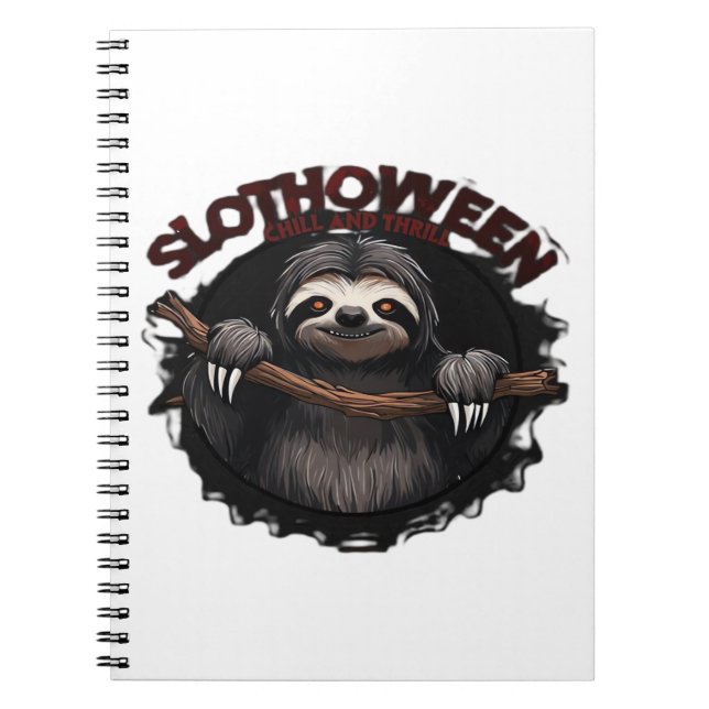 Slothoween Chill And Thrill - Creepy Sloth Classic Notebook (Front)