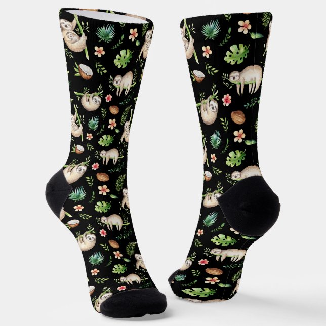 Sloths All-Over-Print Socks (Angled)