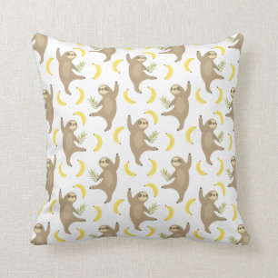 Sloths & Bananas Pattern Cushion