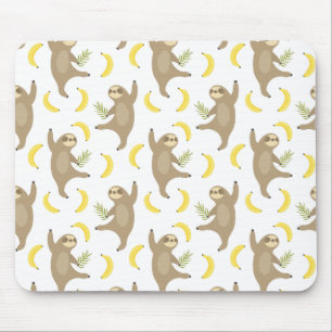 Sloths & Bananas Pattern Mouse Pad