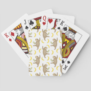 Sloths & Bananas Pattern Playing Cards