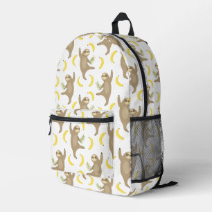 Sloths & Bananas Pattern Printed Backpack