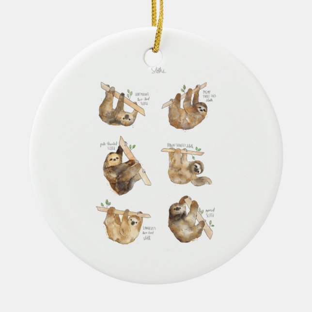 Sloths Classic  Ceramic Ornament (Front)