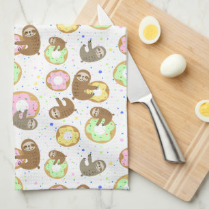Sloths & Doughnuts Tea Towel