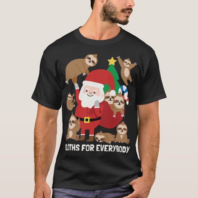 Sloths For Everybody Funny Cute Winter Christmas G T-Shirt (Front)