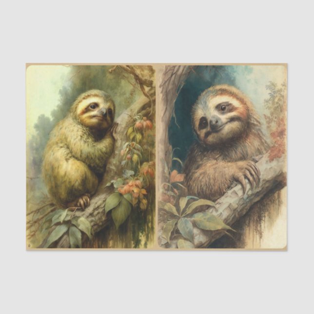 Sloths in a Tree Tissue Paper (Front)