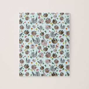 Sloths in Blue Jigsaw Puzzle