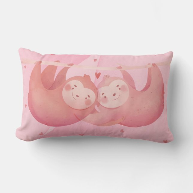 Sloths in Love Lumbar Cushion (Front)