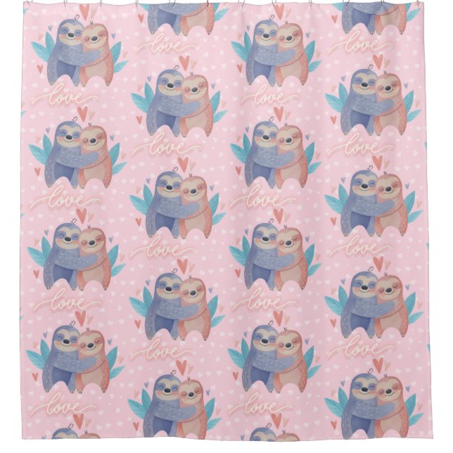 Sloths in Love Shower Curtain (Front)