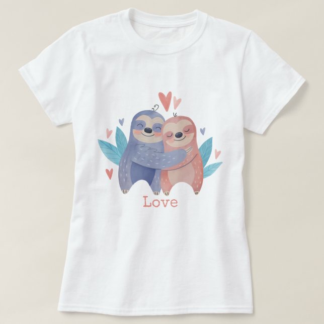 Sloths in Love T-Shirt (Design Front)