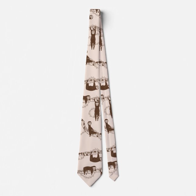 Sloths in the trees pattern tie (Front)