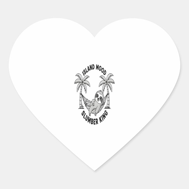Sloth's Island Heart Sticker (Front)